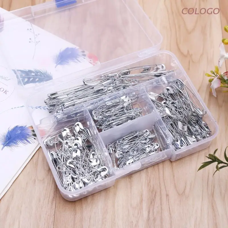 

7 Sizes Assorted Safety Pins Rust-Resistant Metal Clips Brooch DIY Sewing Tools D0LD