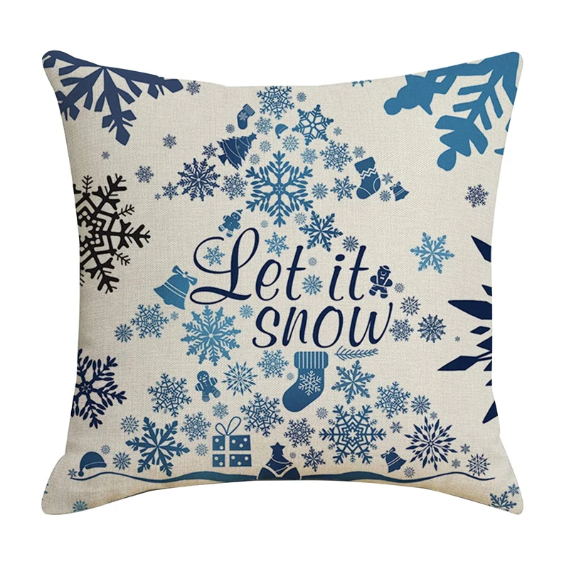 

45x45 см рождественские декоративные Чехлы, льняные рождественские подушки для дивана, домашний декор, новый год, Рождество