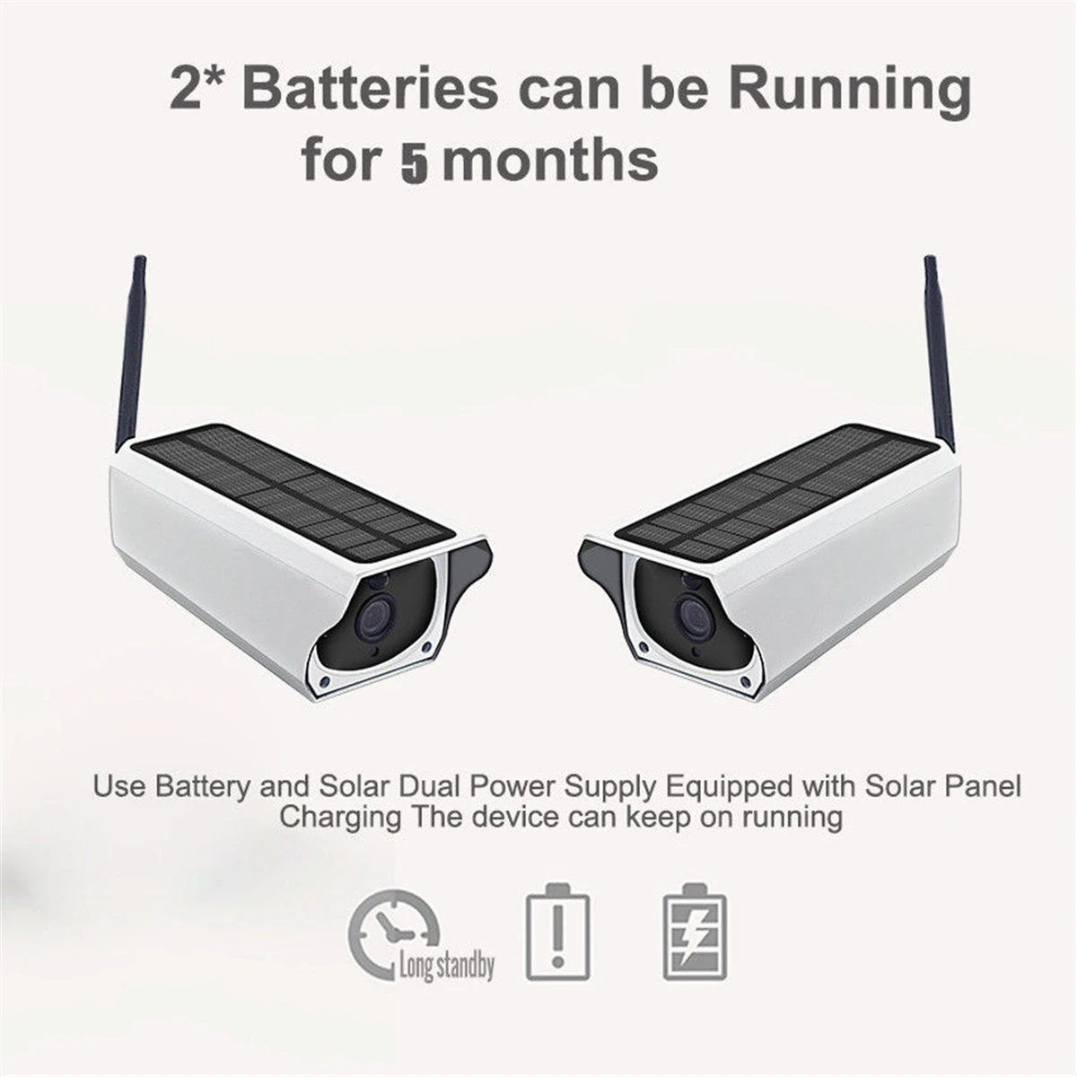 Беспроводная камера видеонаблюдения 1080P HD Wi Fi водонепроницаемая с солнечной