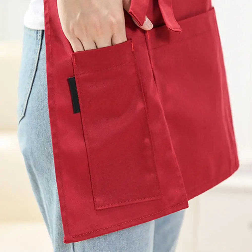 

Unisex Solid Color Anti-oil Short Half Waist Apron Restaurant Server Waiter Tool