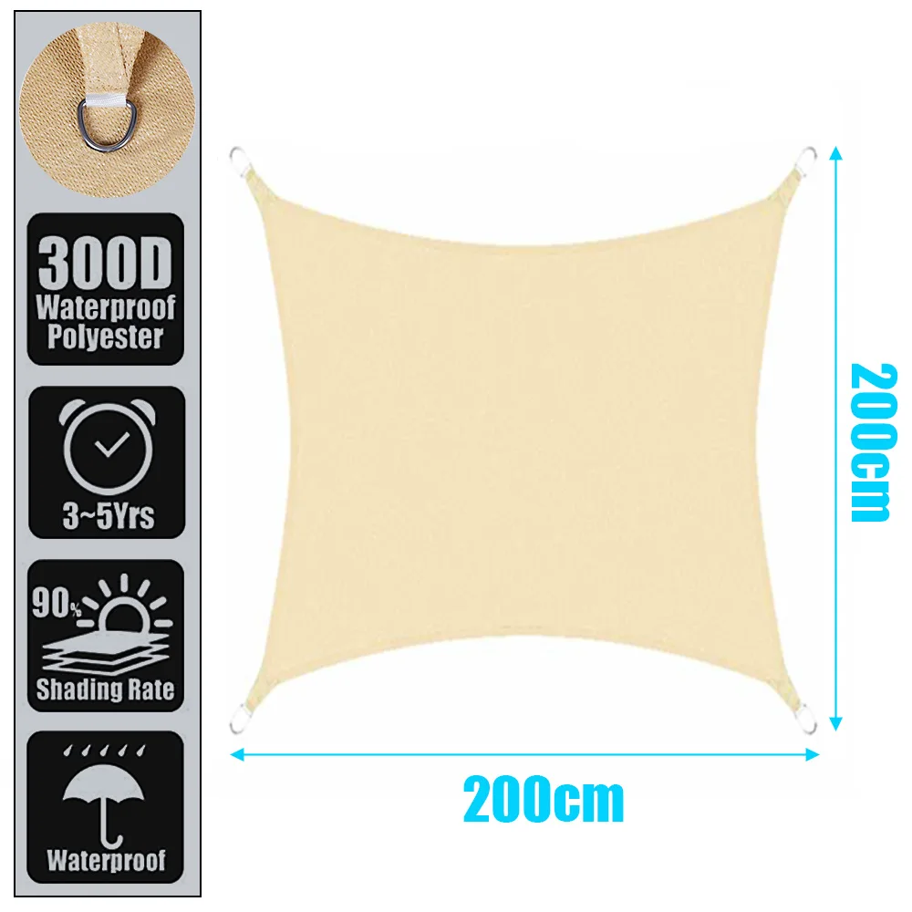 Укрытие от солнца водонепроницаемый полиэфирный наружный прямоугольный