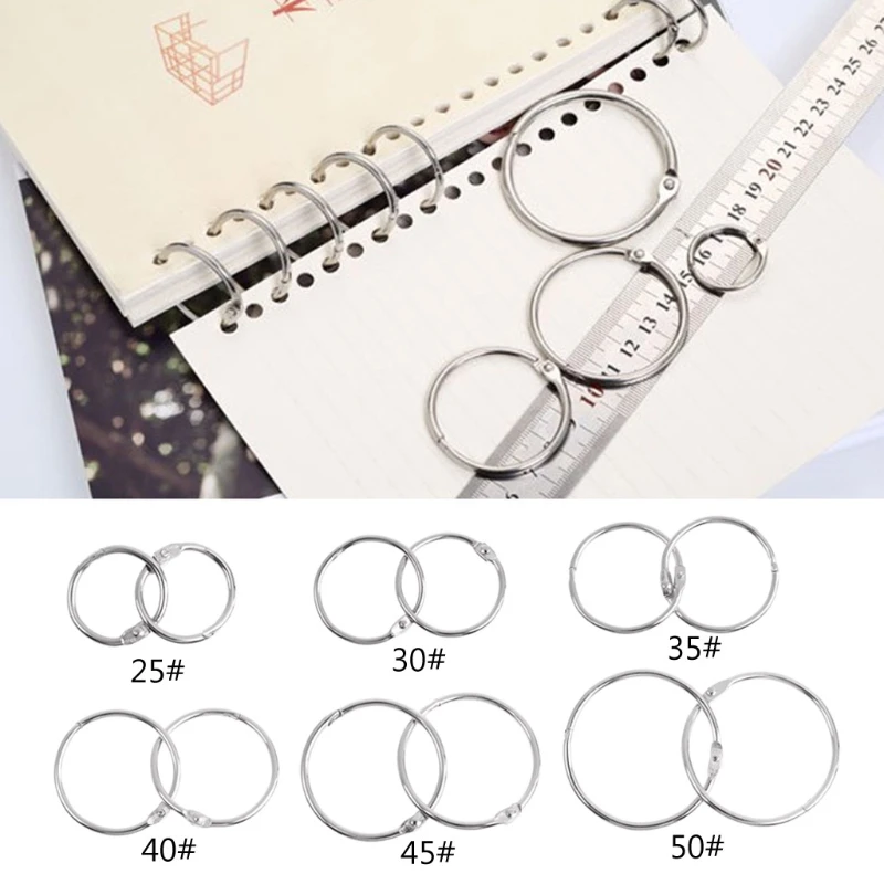 

2021 New Metal Loose Leaf Book Binder Hoop Ring Multifunctional Keychain Circle DIY Album