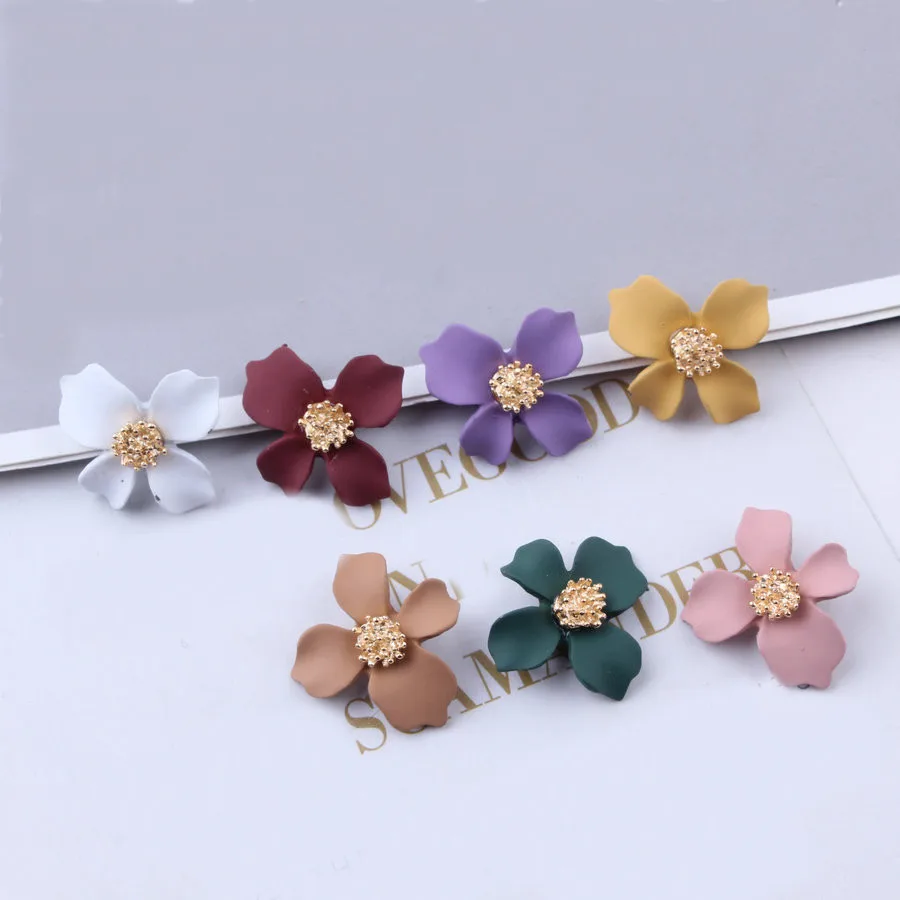 

30 PCS 16*18mm Fashion Metal Alloy Stoving Varnish Flower Pendant Connectors For Bracelet Earrings DIY Jewelry Accessories