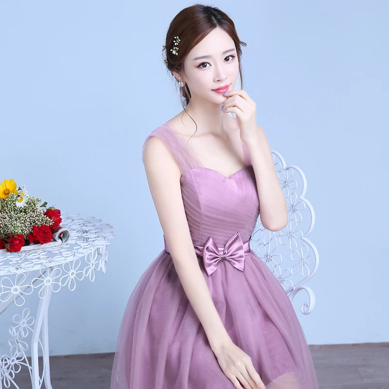 Элегантное Junior розовое платье подружки невесты с короткими рукавами Vestido Azul Marino