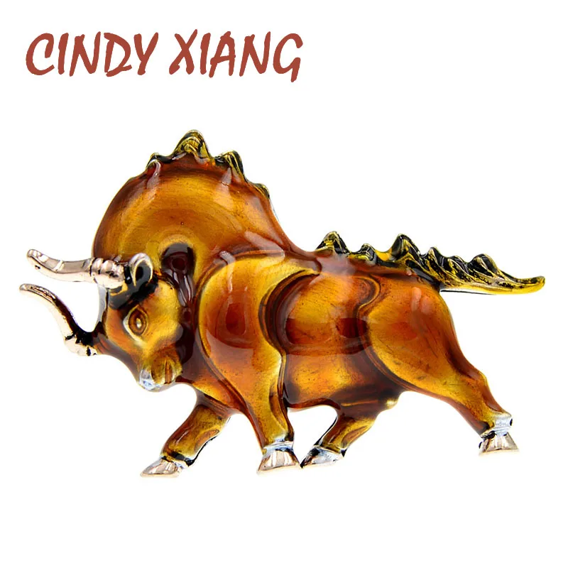 CINDY XIANG 2021 зодиака бык Брошь для женщин и мужчин унисекс броши брошь с животными