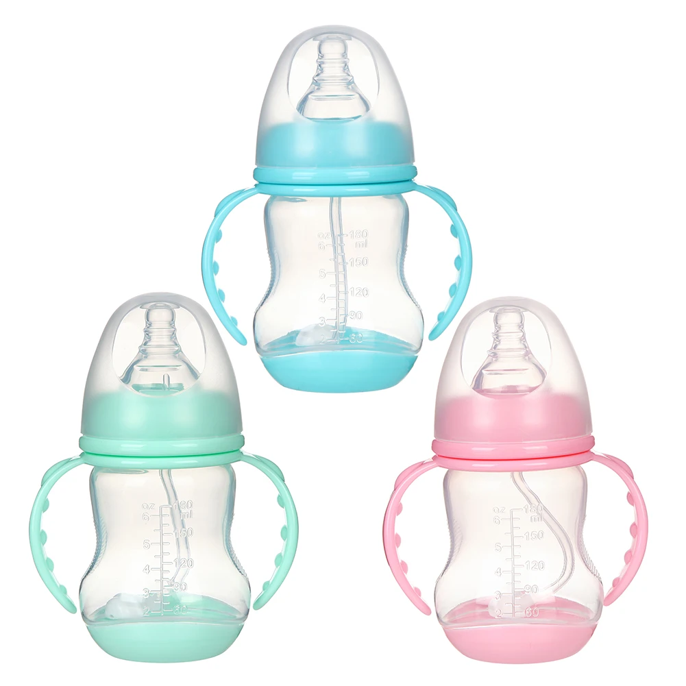

180ml Wide Mouth Feeding Bottle Silicone Baby Water Drinking Nursing Bottle Infantil Drinker Newborn Baby Drink Cup Water Bottle