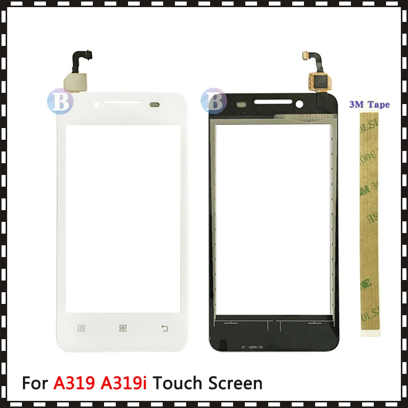 

Сменный сенсорный экран для Lenovo A319 A319i, экран 4,0 ", дигитайзер, внешнее стекло, панель объектива