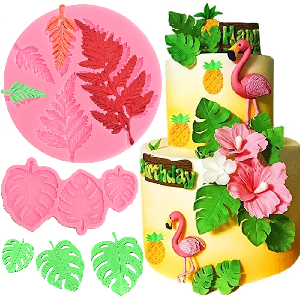 

2 Piece leaf Silicone molds Fondant Mold Cake Decorating Tools Chocolate Gumpaste Mould Sugarcraft Baking Decorating Mould