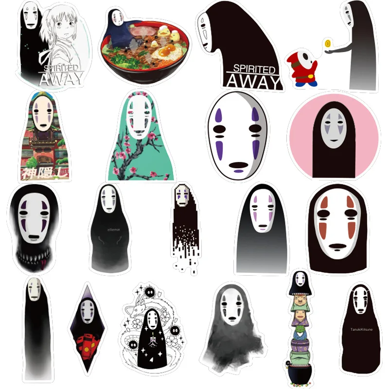 50 шт. Унесенные призраками Мультяшные наклейки без лица мужские для ноутбука