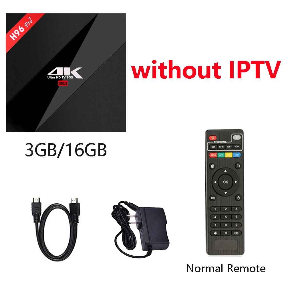 3G 16G without IPTV Android IP tv Box H96 Pro Plus с 1 год IP tv подписка опционально Live VOD IP tv арабский французский Канада 4K Smart tv Box - Цвет: 3G 16G without IPTV