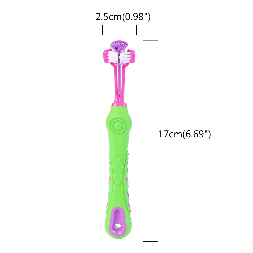 Собака зубная щетка для животных три стороны эффективная Чистка чистки зубов