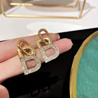 Модные новые серьги с буквой B, серьги с пряжкой для ушей, серьги в виде серёг