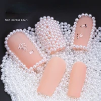 high quality abs artificial pearls diy handmade loose beads semi round pearl rice bead jewelry non porous pearl small bag wholes