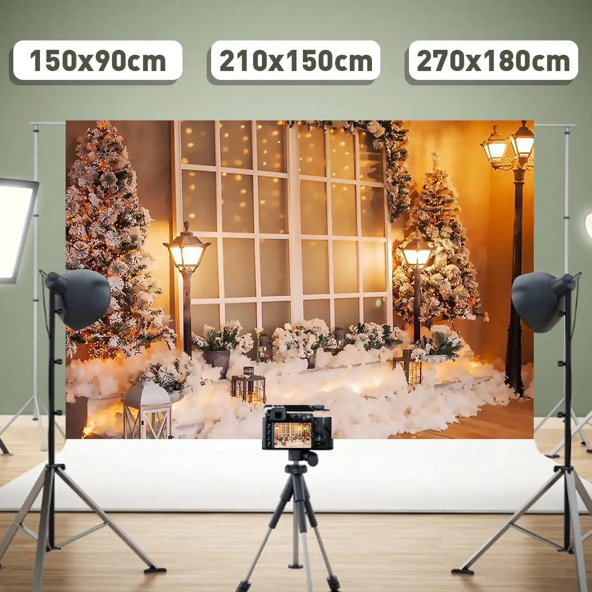 

Christmas Window Winter Snow Photography Vinyl Photography Backdrops Photo Studio Background Cloth Home Studio Wall Decor