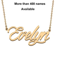 cursive initial letters name necklace for evelyn birthday party christmas new year graduation wedding valentine day gift