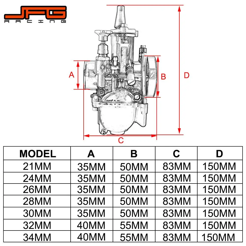 Мотоцикл 21 24 26 28 30 32 34 мм Универсальный черный для Mikuni Maikuni PWK карбюратор скутеры ATV с мощностью Jet Dirt Bike