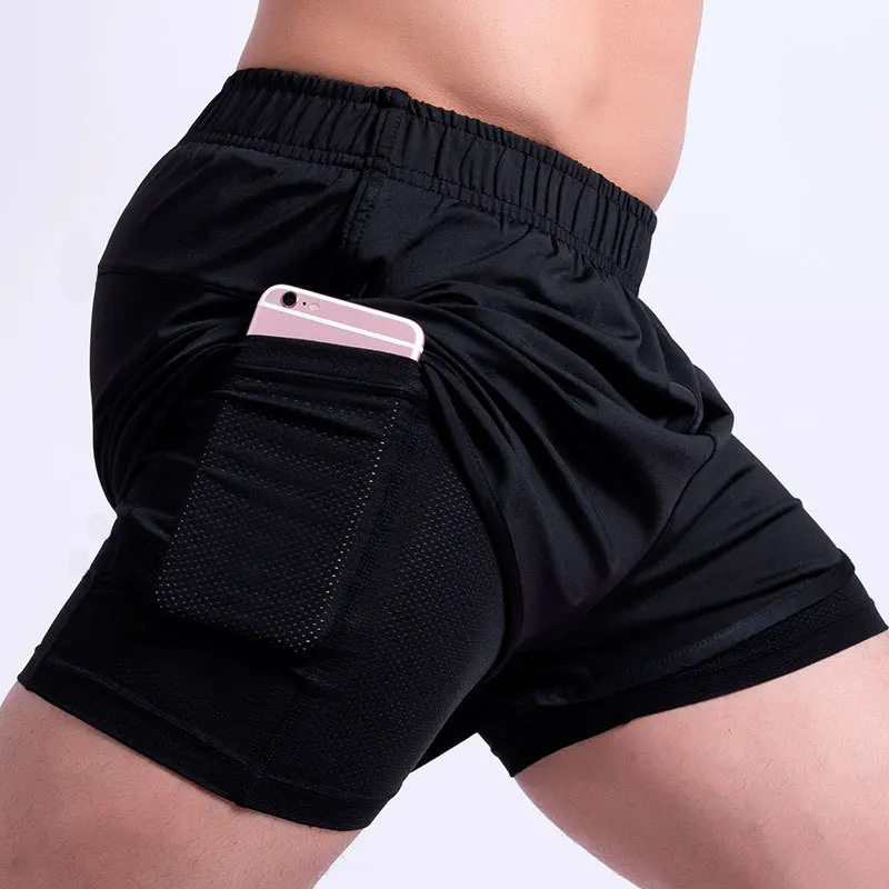 

Fake two Shorts Men sportswear Short Pants Compression Quick Dry Training Outdoors Jogging Bottom
