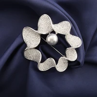mobius ring full zirconium pearl geometric brooch sea wave geometric high quality brooch unique shape woman corsage new jewelry