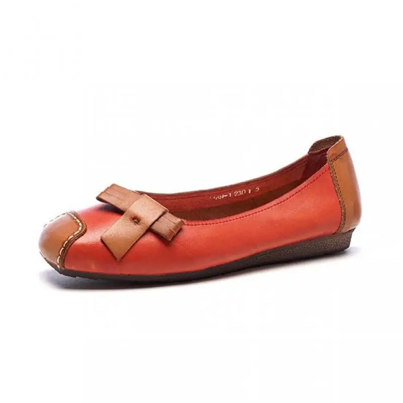 

YourSeason Ladies Genuine Leather Flats Shoe Mixed Colors Spring Autumn 2021 Handmade Women Casual Shallow Vintage Shoes