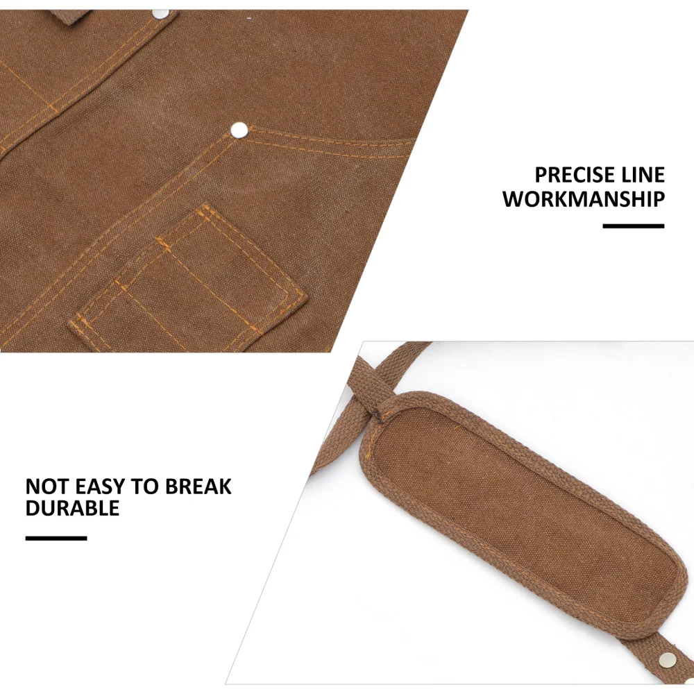 

1 Pc Practical Painting Apron Multi-pocket Apron Dirt-resistant Canvas Apron