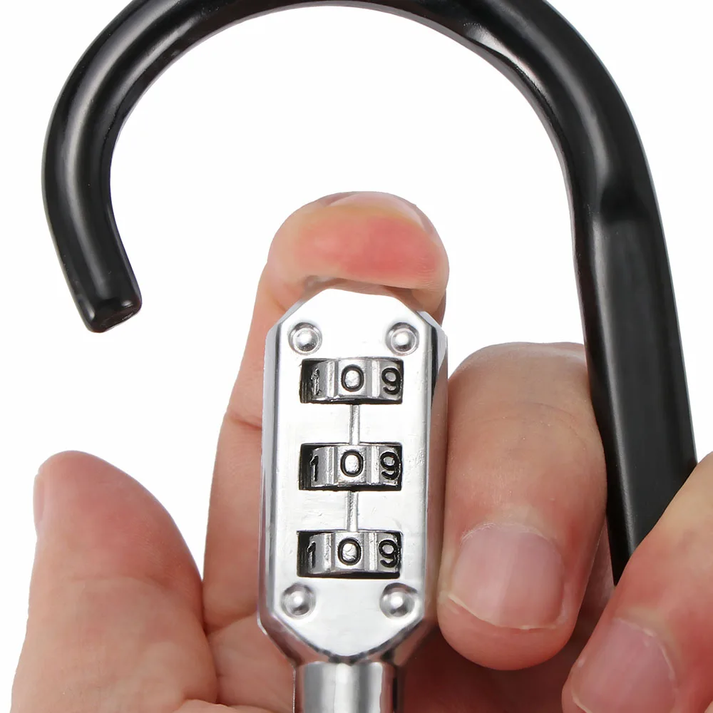 

TiOODRE Portable Anti Theft Bike Motorcycle Helmet Lock W/ Resettable Code PIN Spring Combination Lock Climbing Hook 10.8cm