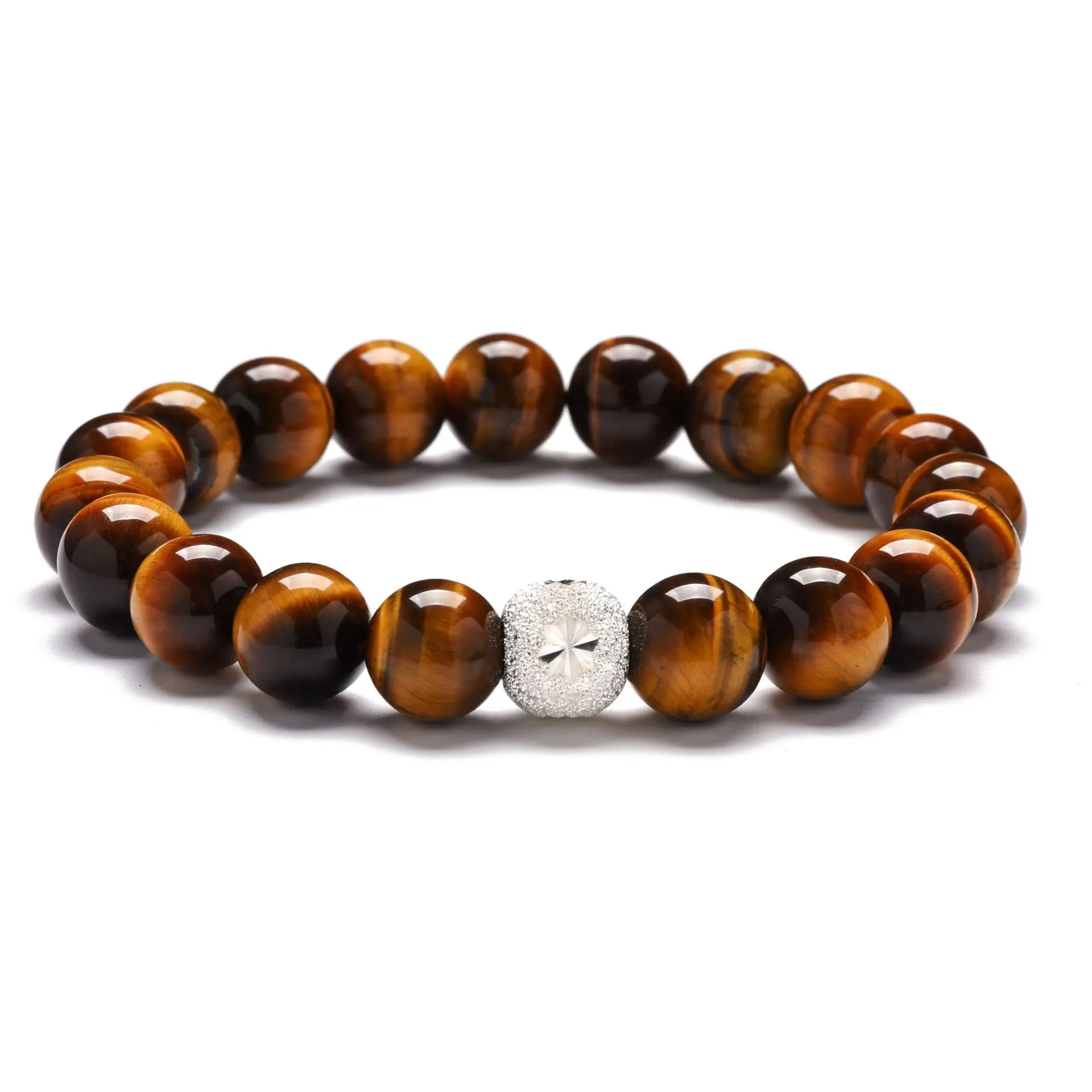 

2021 New Natural Tiger Eye Bracelet A Goods Yellow Clear Stone S925 Bijoux