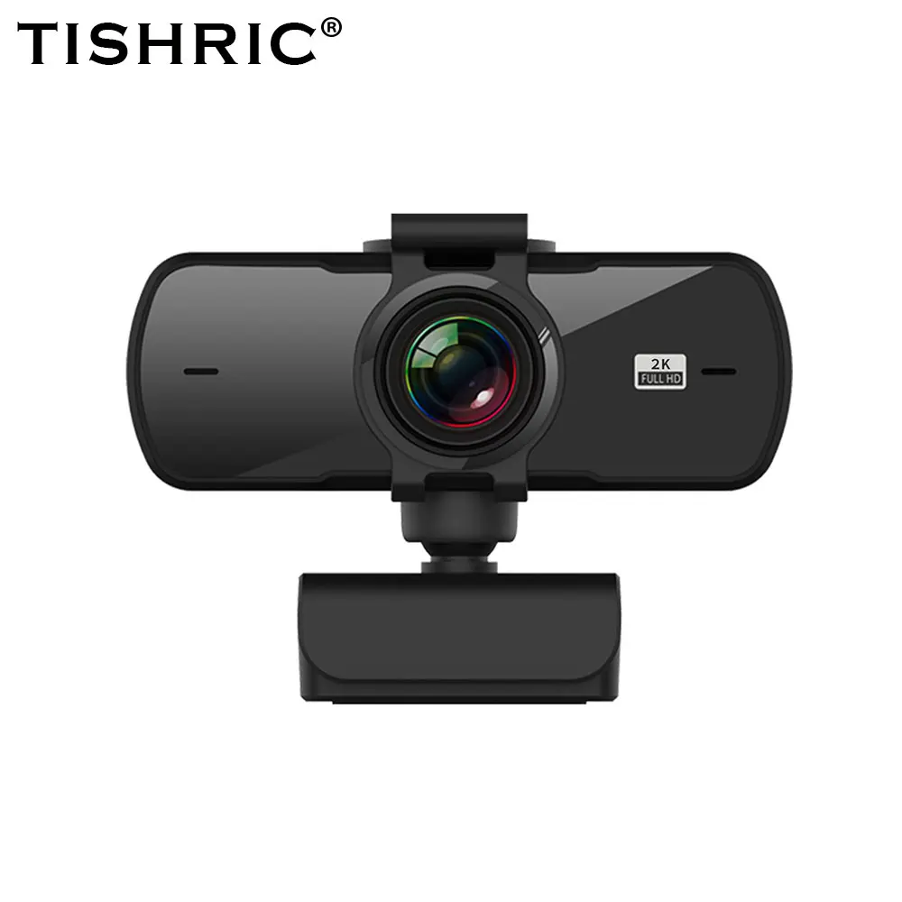 

TISHRIC PC-C5 4MP 2K Full HD Webcam 1080P Cover USB Web Camera With Micphone 360° Rotary Joint USB Web Cam For Computer/PC