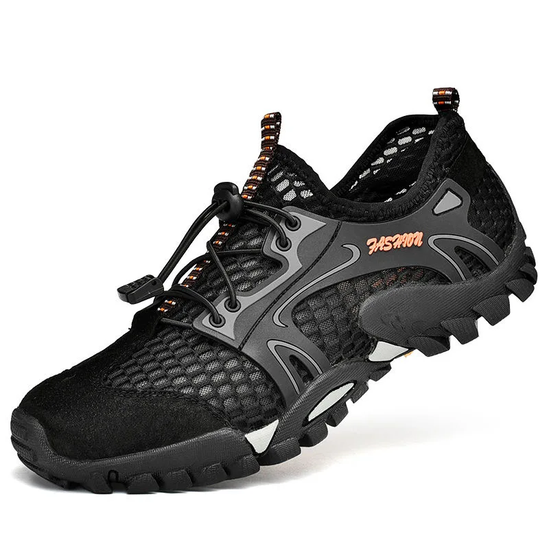 Summer Breathable Men Hiking Shoes Suede + Mesh Outdoor Sneakers Climbing Sport Quick-dry Water | Обувь
