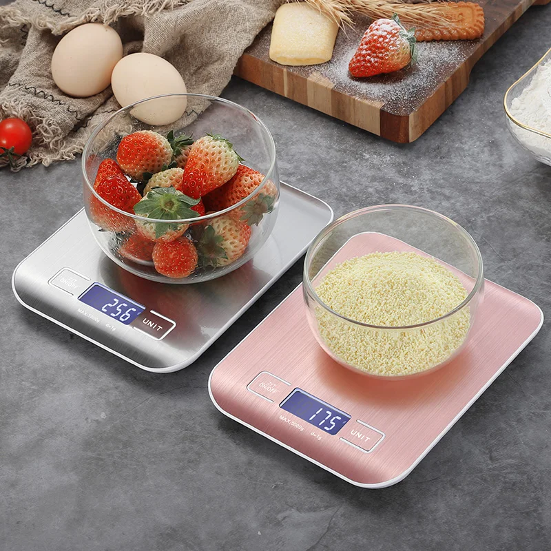 

Professional Household Digital Kitchen Scale Electronic Food Scales Stainless Steel Weight Balance Measuring Tools g/kg/lb/oz/ml