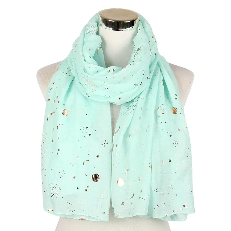 Новые модные тонкие шарфы Женский палантин черный темно синий звезда луна