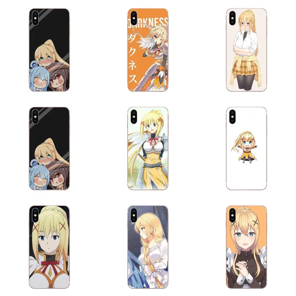 Аниме сексуальная девушка тьма Konosuba ТПУ кожа Paintin для Apple iPhone 4 5 5C 4S SE SE2 6 6S 7 8 11 Plus Pro