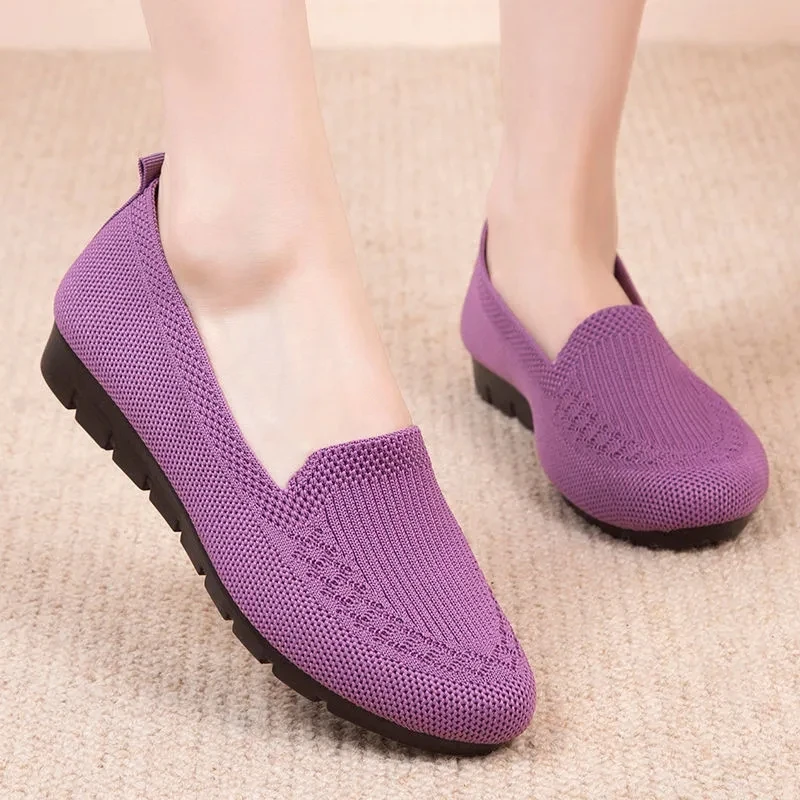 

Old mother cotton flats comfy summer womans shoes fashion shallow loafers female flats 2021 retro