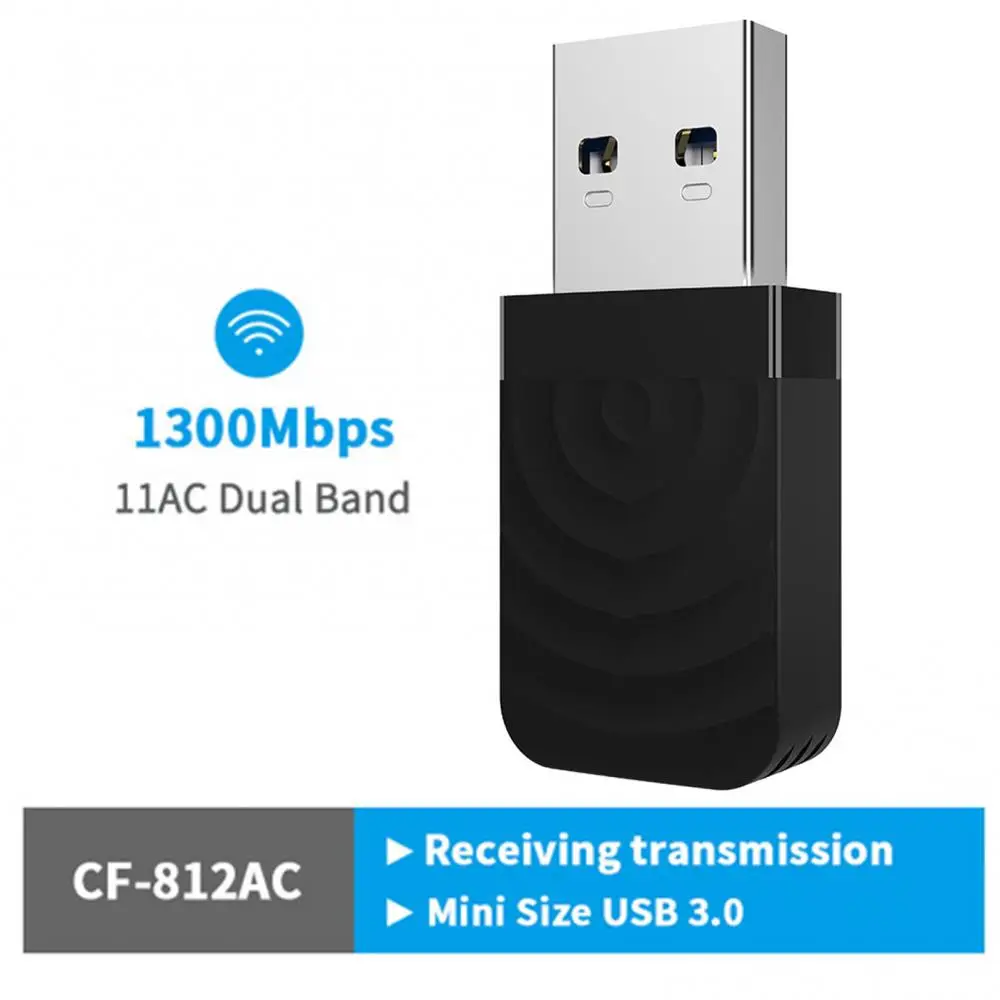 CF-812AC 1300 Мбит/с двумя режимами мини USB Сетевая карта Wi-Fi адаптер для ПК/ноутбук |