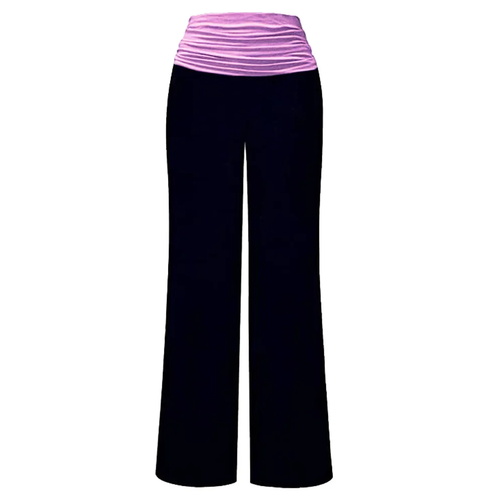 

Ursuper European and American New Women's Clothes Milk Silk Stitching Wide-Leg Pants Amazon Wish Yoga Sports Pants Female