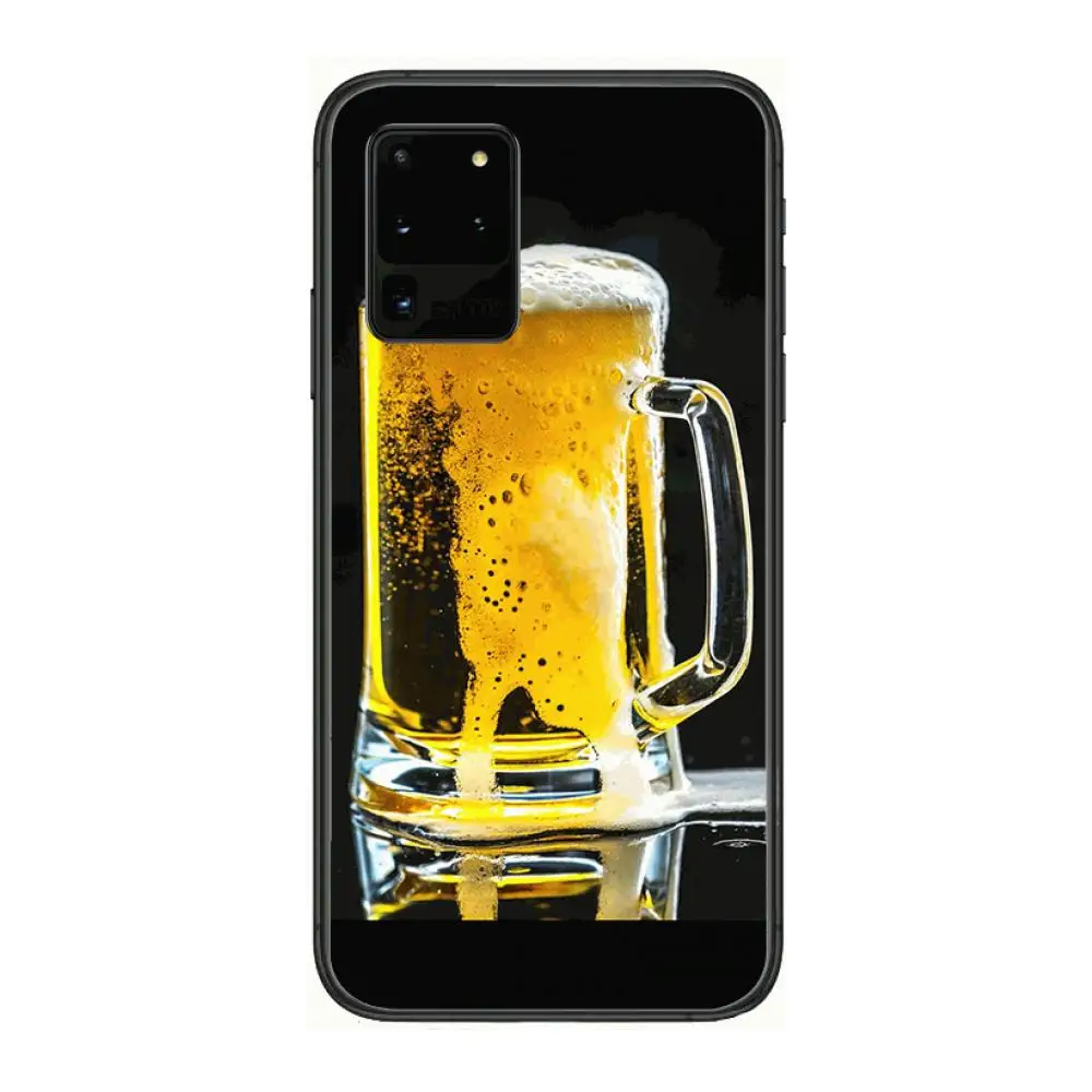 

Bumper Art Yellow Beer Phone cover hull For SamSung Galaxy S 6 7 8 9 10 20 21 Plus Edge E note 5G Lite Ultra black soft bumper