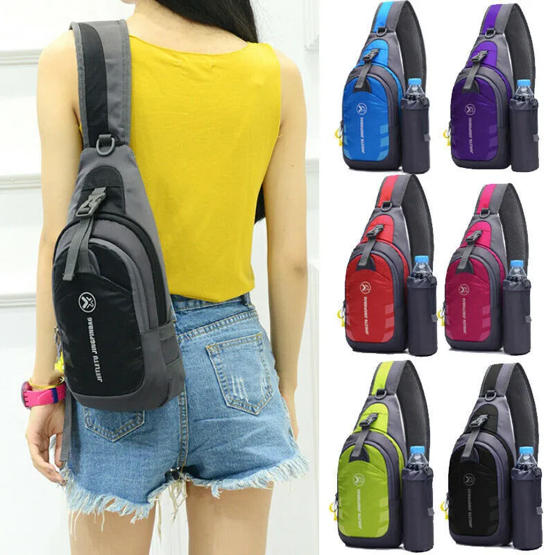 

NoEnName Mens Women Waterproof Small Chest Bag Pack Travel Sport Shoulder Sling Backpack Crossbody Bags Gift