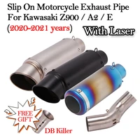 slip on motorcycle exhaust modified carbon fiber middle link pipe for kawasaki z900 a2 z900e 2020 2021 escape muffler db killer