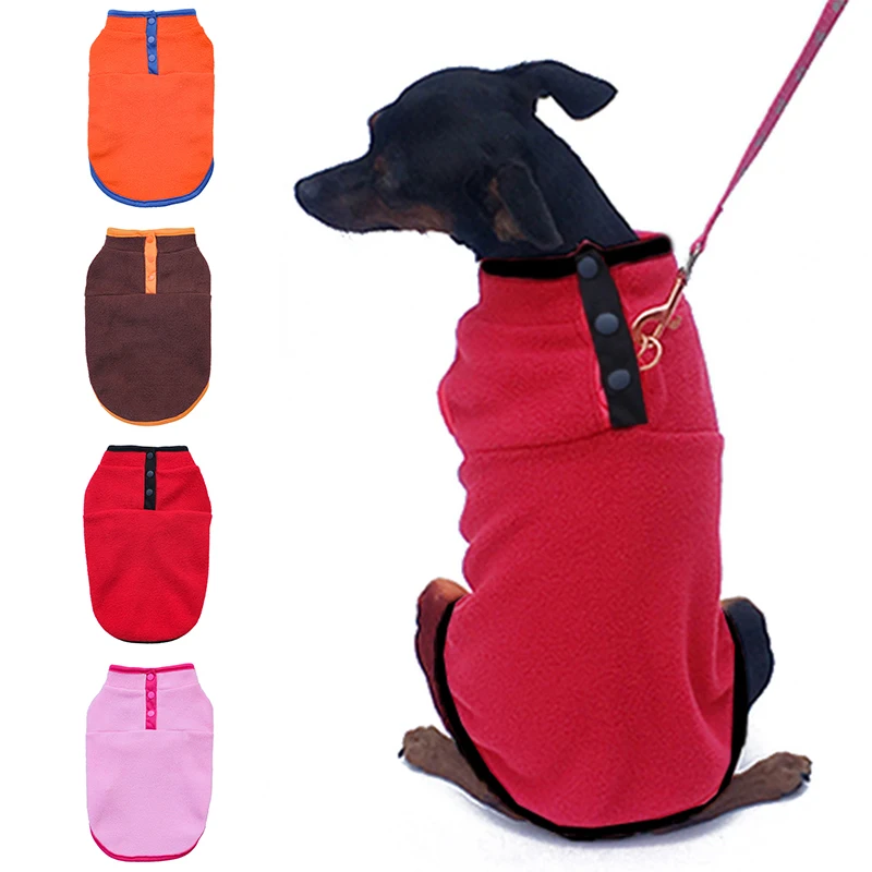 

Autumn Winter Warm Dogs Clothes Comfortable Skin Friendly Pets Fleece Hoodie New Daily Casual Puppy Winter Coat With Button