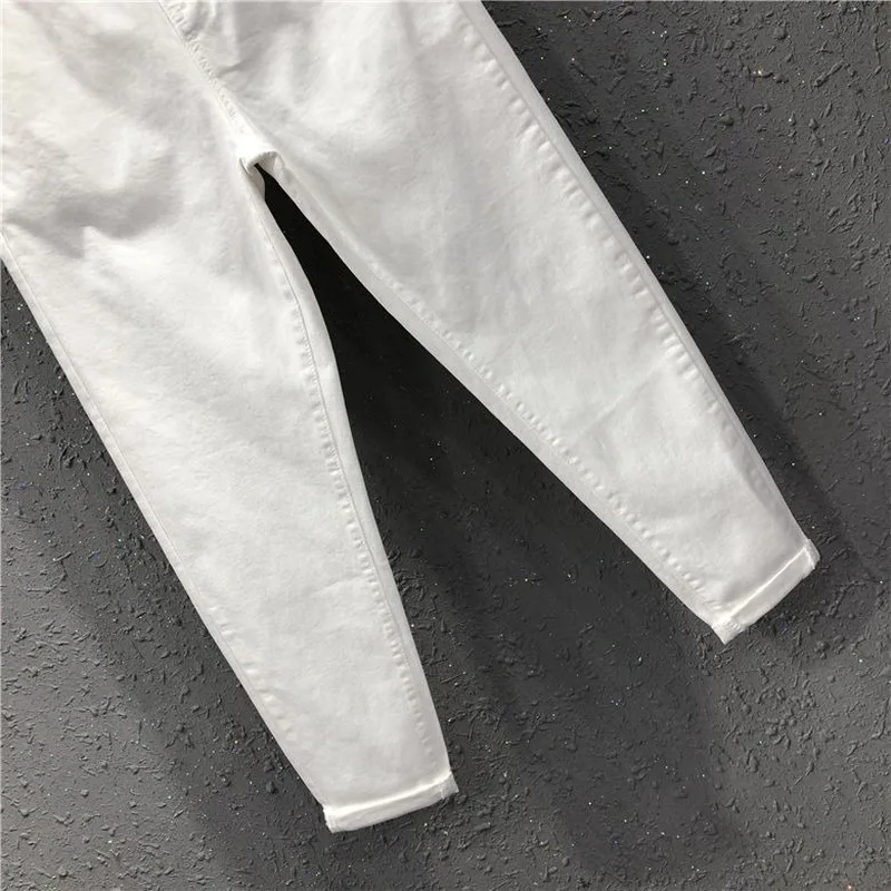 

Jeans Women Solid Casual Harem Trousers Basic Simple All-match Elastic Waist Comfortable Breathable Large Size BF Cargo Harajuku