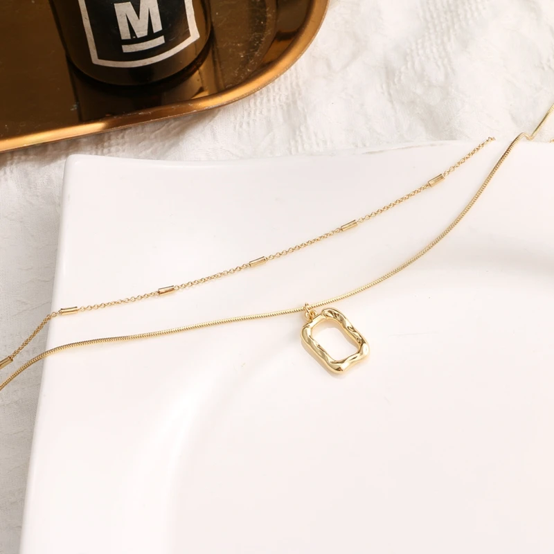 

KISS WIFE Punk Multilayered Gold Thin Chain Choker Necklace For Women Irregular Pendant Necklace 2021 Trend Fashion Jewelry Gift