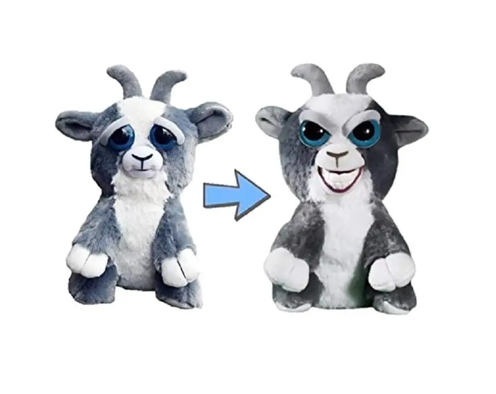 Goat Grin Веселые Домашние животные, меняющие лицо, единорог, мягкие игрушки для детей, плюшевый дракон, сердитые животные, кукла панда - Цвет: Goat Grin