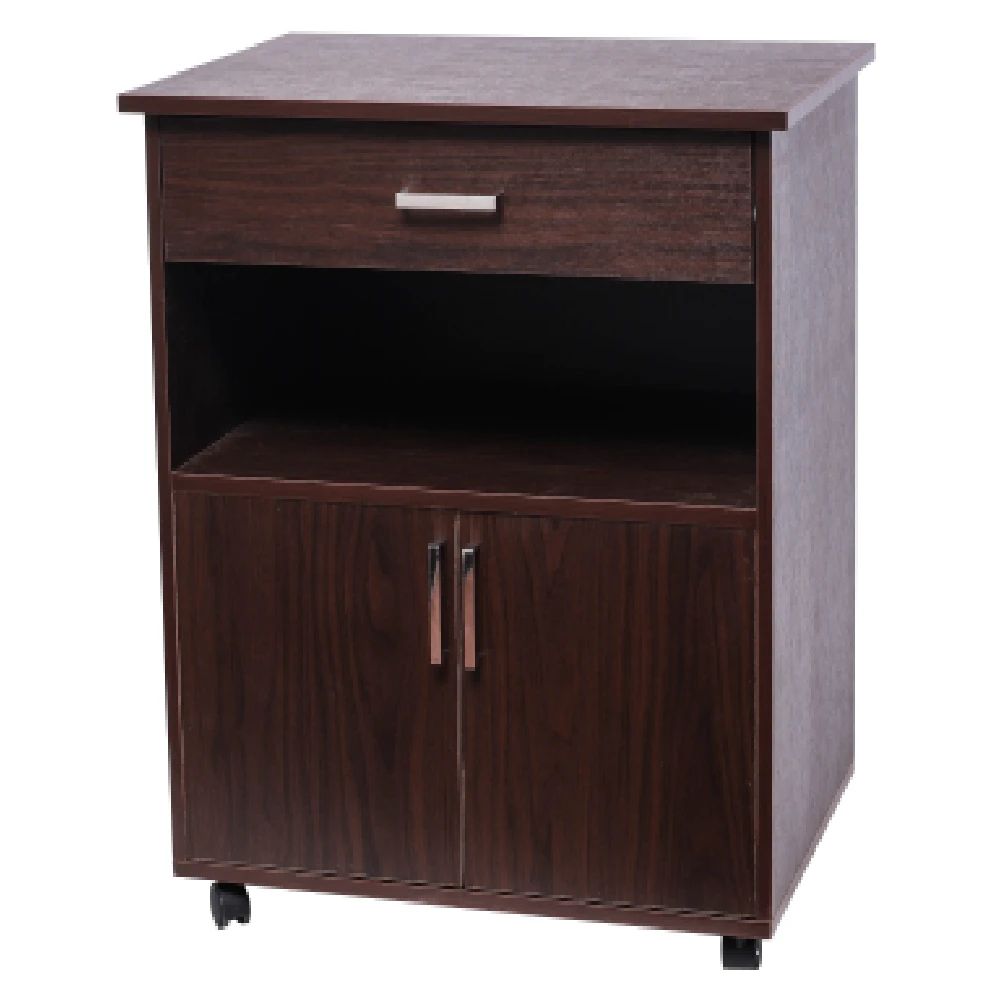 

BUYTOO 2-Door Printer Stand with Storage on Wheels, Wooden Under Desk Cabinet Storage Drawers