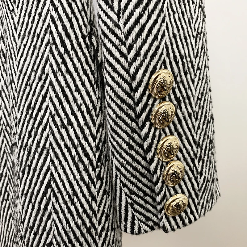 Женское двубортное пальто Ailigou бежевое из смешанной шерсти с пуговицами в виде