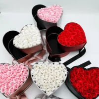 athena heart shaped double layer gift box soap flower box for hand packaging flower shop material wedding valentine
