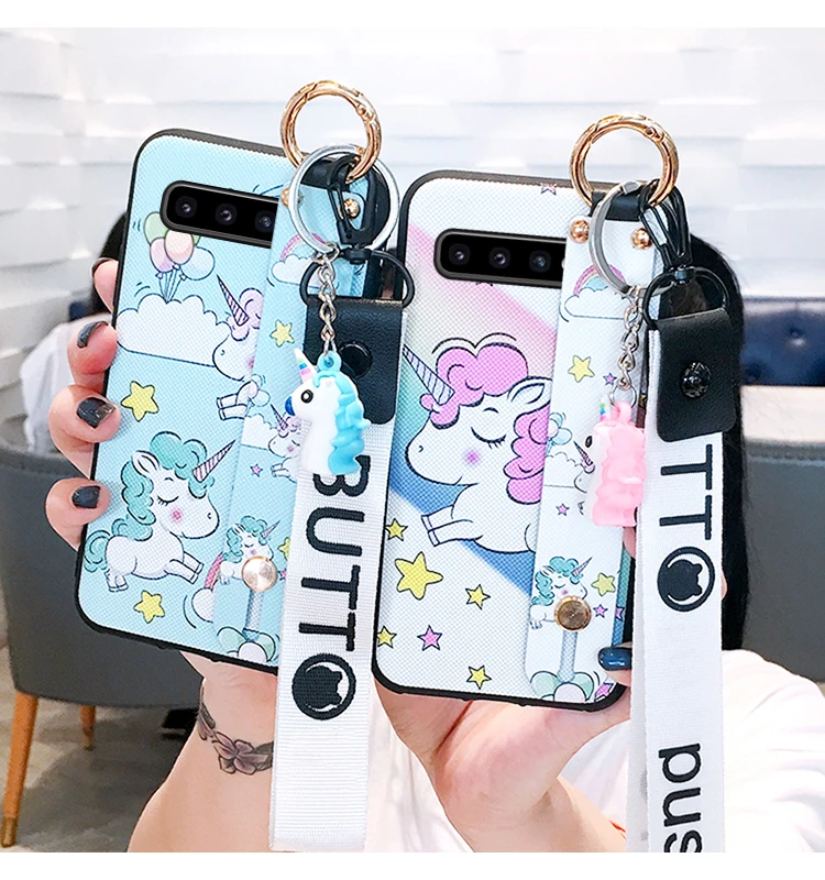 Чехол SAM S10 с мультяшным ремешком на запястье авокадо для телефона samsung Galaxy S10 plus S9 S9P S8 Note 8/9 милый чехол-держатель+ игрушка+ ремешок