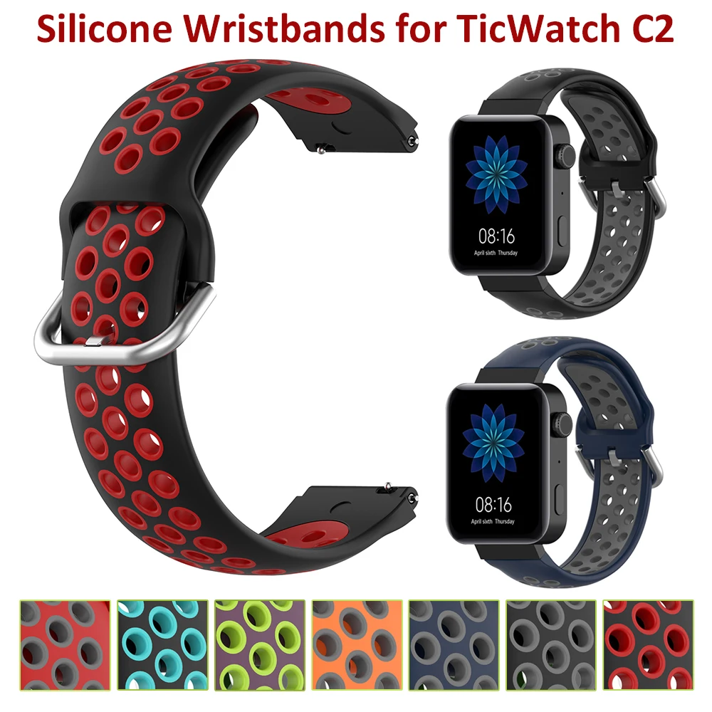 

Silicone Band 18mm Replacement Wristband for Garmin VivoActive 4s / Fossil Sport 41mm / Withings Steel HR 36mm Straps Dual Color