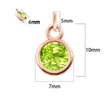 24 шт./лот украшение цвета розового золота камень-талисман с открытым кольцом