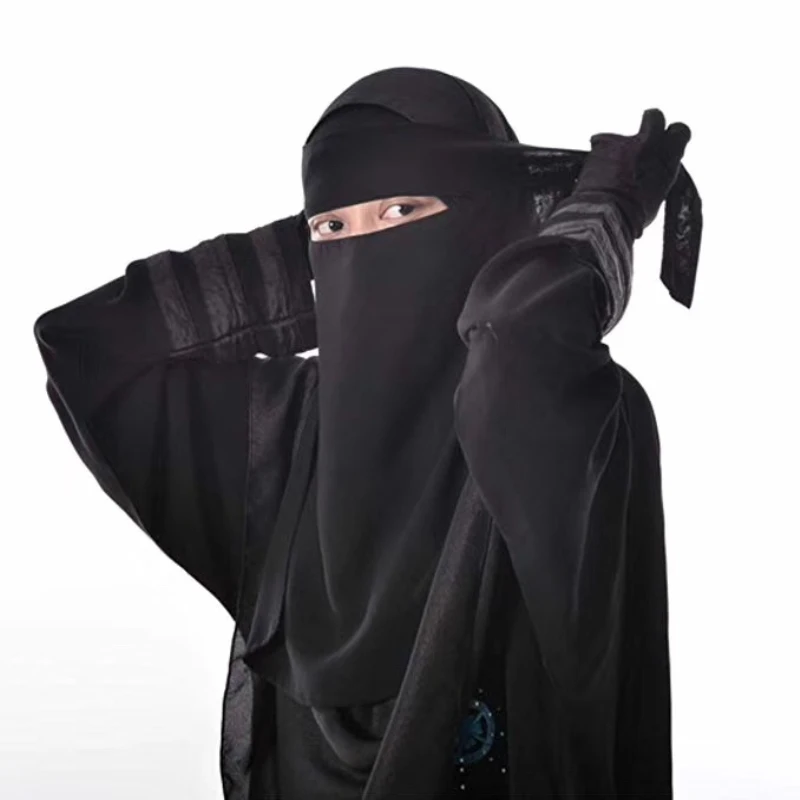 H211 Высококачественная дышащая мусульманская шифоновая ткань Niqab хиджаб маска