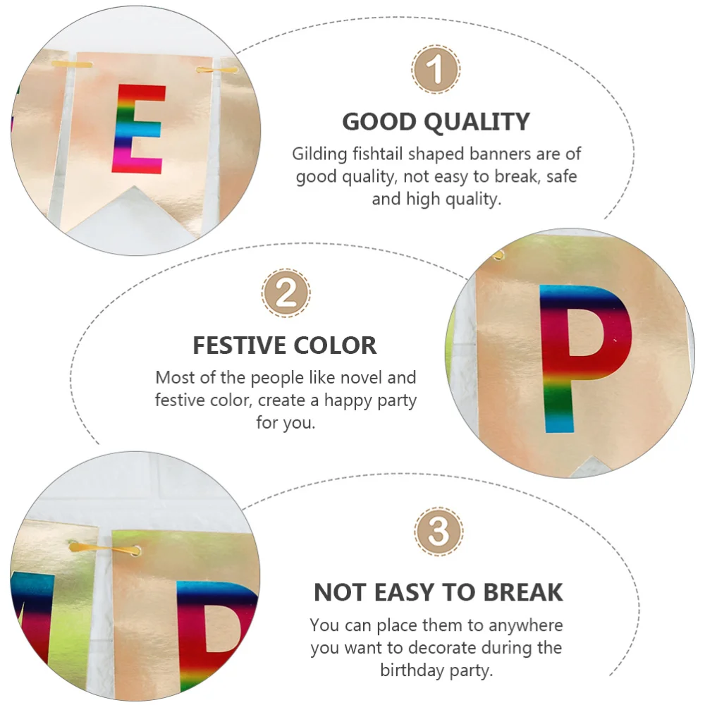 

2 Sets of Birthday Hanging Decoration Strips Banner Boy Girl Secret Decor Prop