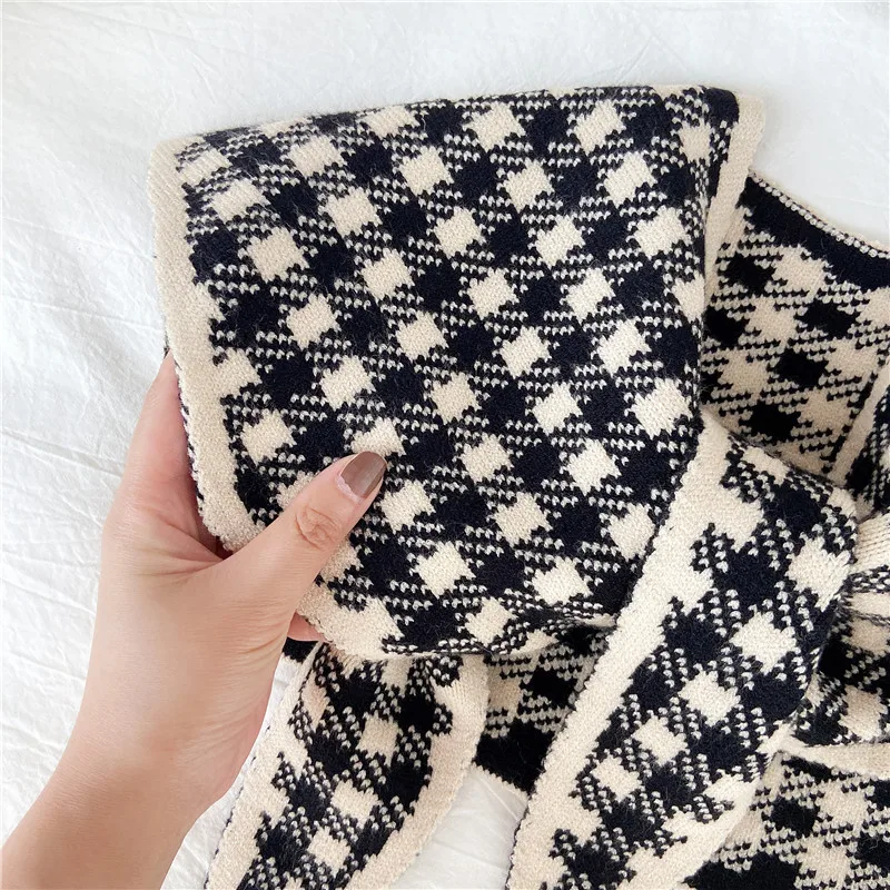 Осенне зимняя вязаная Маленькая шаль наружная шерстяная Шейная защита